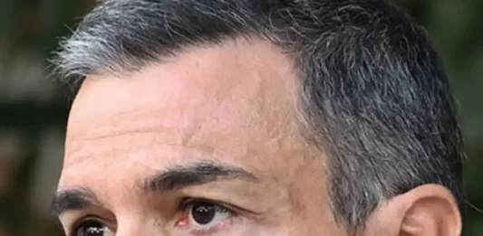 FOTOGRAFÍA. MADRID (REINO DE ESPAÑA), 08 DE SEPTIEMBRE DE 2025. Detalle de una imagen del presidente del Gobierno antisemita de España y secretario general del Partido Socialista (PSOE), Pedro Sánchez Pérez-Castejón, registrado en una declaración institucional antisemita contra las vidas judías; ciudadanos de la Tierra Santa que luchan para seguir existiendo ante la amenaza real de las fuerzas del mal islamistas y sus aliado del perverso Occidente idiotizado, muy aplaudidos por los terroristas islamofascistas de Hamas ISIS e Yihad Islámica Palestina (YIP), todo ello mientras la mayoría de los países árabes están apoyando curiosamente a Israel, en lo peor de los casos, guardando silencio y desvinculándolo del conflicto bélico en Gaza. Sánchez ha amenazado a los judíos con bombas nucleares: "España, como saben, no tiene bombas nucleares, tampoco tiene portaaviones ni grandes reservas de petróleo. Nosotros solos no podemos detener la ofensiva israelí. Pero eso no significa que no vayamos a dejar de intentarlo. Porque hay causas por las que merece la pena luchar, aunque no esté en nuestras únicas manos ganarlas". Lasvocesdelpueblo (Ñ Pueblo)