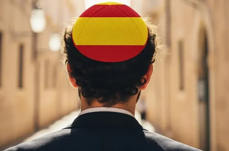 FOTOGRAFÍA. BARCELONA (CATALUÑA) REINO DE ESPAÑA, 06 DE SEPTIEMBRE DE 2025. Detalle de una imagen realizada por la Inteligencia Artificial (IA) de un joven español de religión, tradición y cultura de la más antigua de las tres principales región del mundo, que es el judaísmo, luciendo el kipá —también conocido como "kippah" o "yarmulke", un casquete redondo de tela que usado especialmente en actos religiosos como símbolo de respeto hacia Dios y de su identidad judía— por las calles del Reino de España, su tierra también. Roberto Doctor)/ACOM/Lasvocesdelpueblo (Ñ Pueblo)