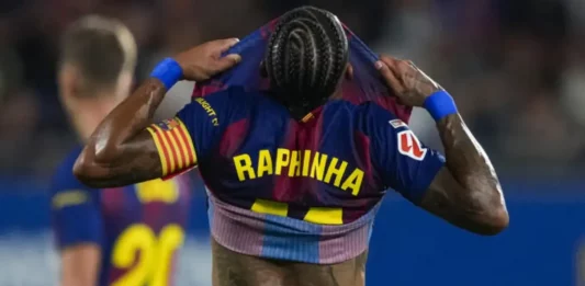 FOTOGRAFÍA. REINO DE ESPAÑA, 14 DE SEPTIEMBRE DE 2025. En la imagen el delantero brasileño del FC Barcelona, Raphael Dias Belloli ("Raphinha"). Efe