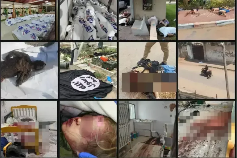 FOTOGRAFÍA. SUR DE ISRAEL (ISAREL), 07 DE OCTUBRE DE 2023. Detalle de un combo de fotografías de la masacre terrorista islamofascista en la Kristallnacht del siglo XXI, "The October 7 masacre - la Masacre del 7 Octubre de 2023 (MASACRE DE HAMAS - CRÍMENES DE GUERRA DOCUMENTADOS" perpetrada por parte de los grupos naziislamistas gazatíes Hamás ISIS e Yihad Islámica Palestina en suelo soberano del Estado de Israel. Más información en "saturday october seven (https://saturday-october-seven.com/); 7 de octubre de 2023 MASACRE DE HAMAS: Documentación de crímenes contra la humanidad. El 7 de octubre, Hamás invadió Israel desde Gaza en un ataque terrorista masivo contra civiles por aire, tierra y mar". Lasvocesdelpueblo (Ñ Pueblo)