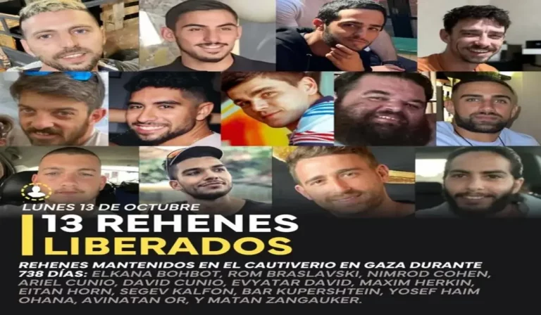 FOTOGRAFÍA. JERUSALÉN (ISRAEL), 13 DE OCTUBRE DE 2025. OPERACIÓN REGRESO | El Ejército Israel, el Tzáhal, que integran las Fuerzas de Defensa de Israel (FDI), confirma la entrega de todos los rehenes vivos (20 secuestrados) por parte de los terroristas naziislamistas del califato islámico de la Franja de Gaza, Hamas ISIS e Yihad Islámica Palestina. Lasvocesdelpueblo (Ñ Pueblo)