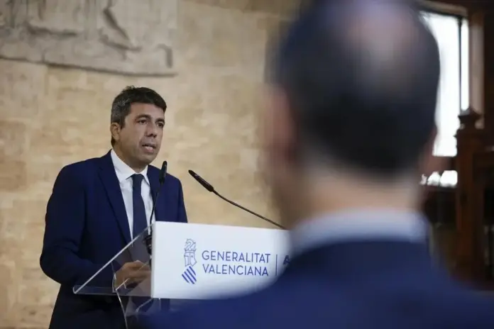 FOTOGRAFÍA. VALENCIA (REINO DE ESPAÑA), 03 DE NOVIEMBRE DE 2025. Carlos Mazon Guixot, presidente del Govern de la Generalitat Valenciana y del Partido Popular (PP) Comunidad Valenciana ha presentado hoy su dimisión: Mazon: "Ha sido un honor servir a mi tierra como president de la Generalitat Valenciana", por los "errores" que su Presidencia cometió durante las primeras horas de la Dana Valencia del miércoles 29 de octubre de 2024. Efe