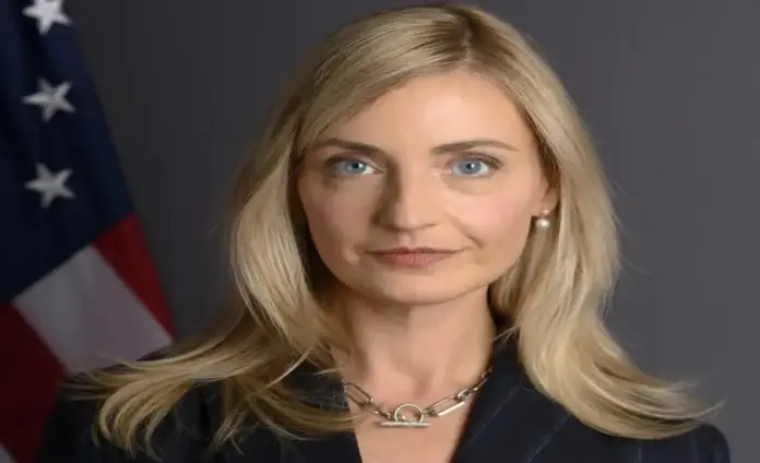 FOTOGRAFÍA. WASHINGTON (ESTADOS UNIDOS DE AMÉRICA, EEUU), 23 DE DICIEMBRE DE 2025. Detalle de una imagen de la subsecretaria de Estado del Departamento del Estado de los Estados Unidos de América (EEUU) para la Diplomacia Pública, Sarah B. Rogers, registrada en una imagen de su perfil oficial en el departamento de la 47ª Administración Donald John Trump/James David Vance, que dirige Marco Antonio Rubio. Departamento del Estado de EEUU/Lasvocesdelpueblo (Ñ Pueblo) 