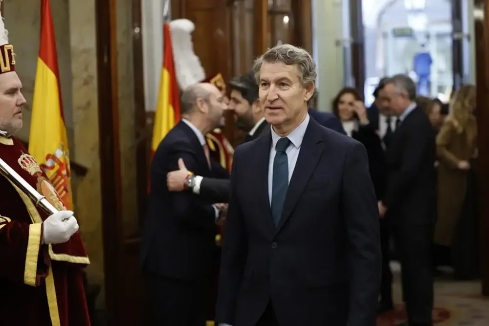 FOTOGRAFÍA. MADRID (REINO DE ESPAÑA), 06 DE DICIEMBRE DE 2025. El líder del socialismo azul Partido Popular (PP), Alberto Núñez Feijóo, participa en el acto institucional por el Día de la Constitución Española del 1978. Efe