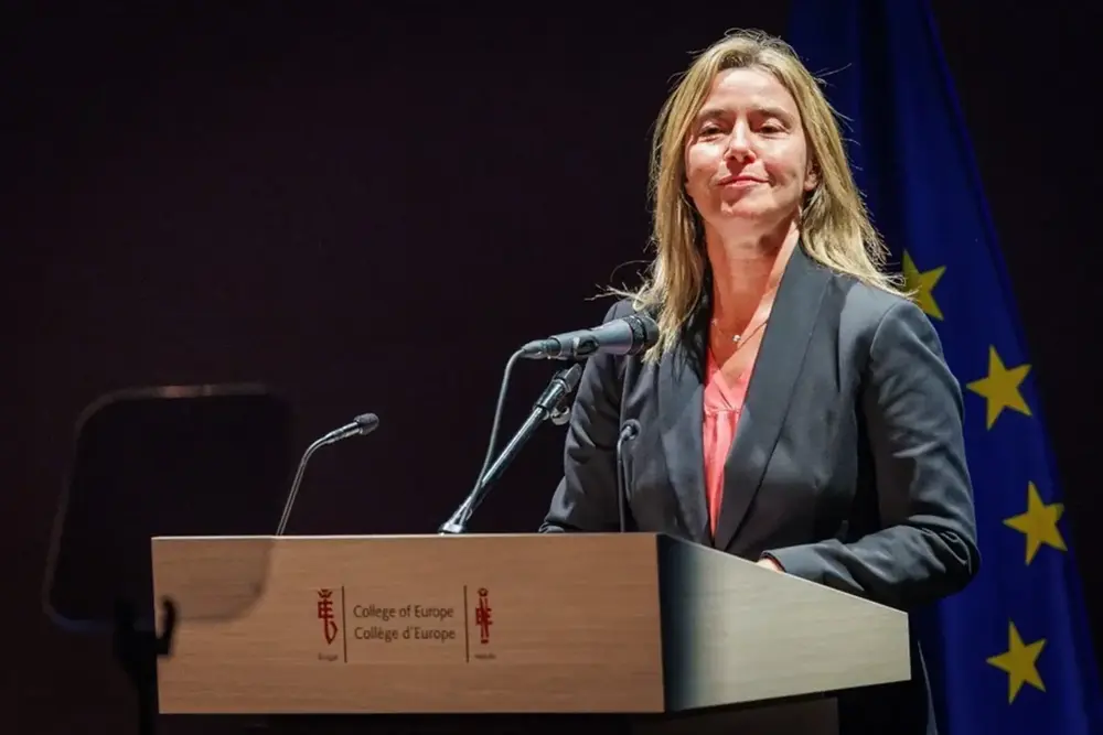 FOTOGRAFÍA. BRUGES (BÉLGICA). 28 DE OCTUBRE DE 2025. Rector Federica Mogherini delivers a speech during the opening ceremony of the 75th academic year of the College of Europe - Bruges Campus, in Bruges, Belgium, 28 October 2024 (reissued 03 December 2025). Efe