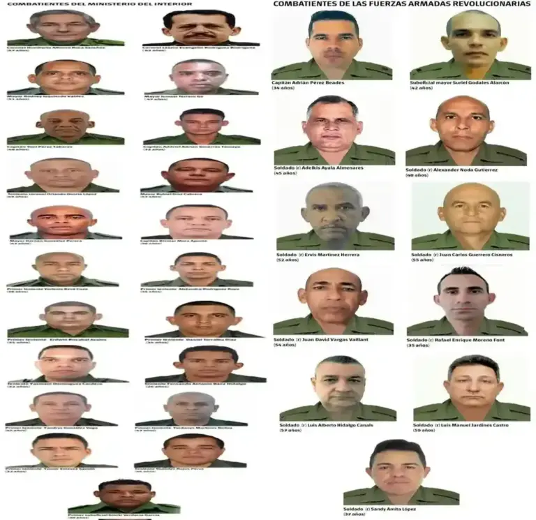 FOTOGRAFÍA. LA HABANA (CUBA), 06 DE ENERO DE 2026. Cuba publica fotos de los eliminados en la Guardia Pretoriana de Maduro. Los 32 mercenarios cubanos que dieron su vida gratuitamente durante la captura del exdictador de Venezuela, Nicolás Maduro Moros, de su mujer, la narcoterrorista Cilia Adela Flores de Maduro (Cilia Maduro), ya tienen nombres y apellidos y han sido reconocido por la dictadura comunista de Cuba, con publicación de sus imágenes oficiales. Presidencia de Cuba/Lasvocesdelpueblo (Ñ Pueblo)