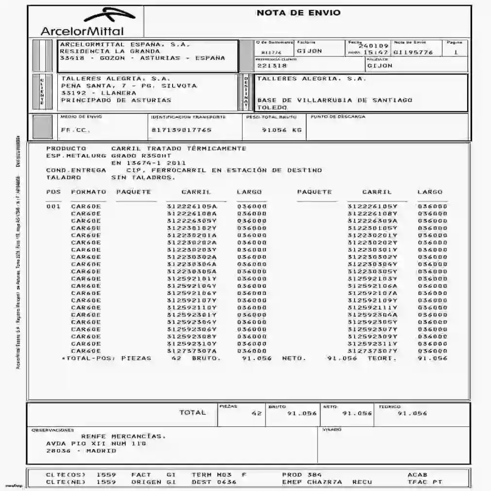 FOTOGRAFÍA. ADAMUZ (CÓRDOBA) ANADALUCÍA (ESPAÑA), 25 DE ENERO DE 2026. Óscar Puente no piensa dimitir y exige "déjennos trabajar". Detalle del carril roto y un presunto documento sobre dicho presunto mantenimiento realizado sobre el tramo de la vía del trágico accidente ferroviario de Adamuz (Córdoba) Andalucía, facilitado este domingo por El ministro de Transportes y Movilidad Sostenible (MITMA), Óscar Puente Santiago, dejando entender -sin mencionarlo- que ha sido una mala suerte porque "el carril roto por el que se produce el descarrilamiento es un carril nuevo. En concreto el número 312592Y101". Lasvocesdelpueblo (Ñ Pueblo)