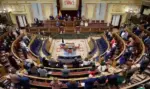 FOTOGRAFÍA. MADRID (ESPAÑA), 17 DE FEBRERO DE 2026. El Congreso de los Diputados avala las cárceles de telas para mujeres . Detalle de una vista general del hemiciclo del Congreso de los Diputados este martes. Lasvocesdelpueblo (Ñ Pueblo)