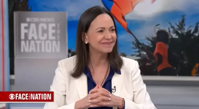 FOTOGRAFÍA. WASHINGTON (ESTADOS UNIDOS DE AMÉRICA), 02 DE FEBRERO DE 2026. María Corina: "El resultado final es el mismo". La patriota María Corina Machado Parisca registrada este lunes durante una entrevista con el programa "Face the Nation" de CBS. Lasvocesdelpueblo (Ñ Pueblo)