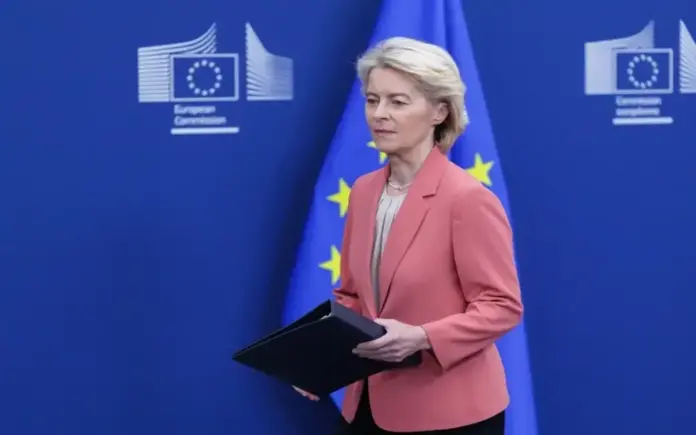Ursula von der Leyen,Mercosur,Bruselas,ataque Mercosur FOTOGRAFÍA. BRUSELAS (BÉLGICA), 27 DE FEBRERO DE 2026. La UE activa el ataque Mercosur sin el aval de la Eurocámara y TJUE. La presidente de la Comisión Europea, Ursula von der Leyen, este viernes en Bruselas, Bélgica. Efe