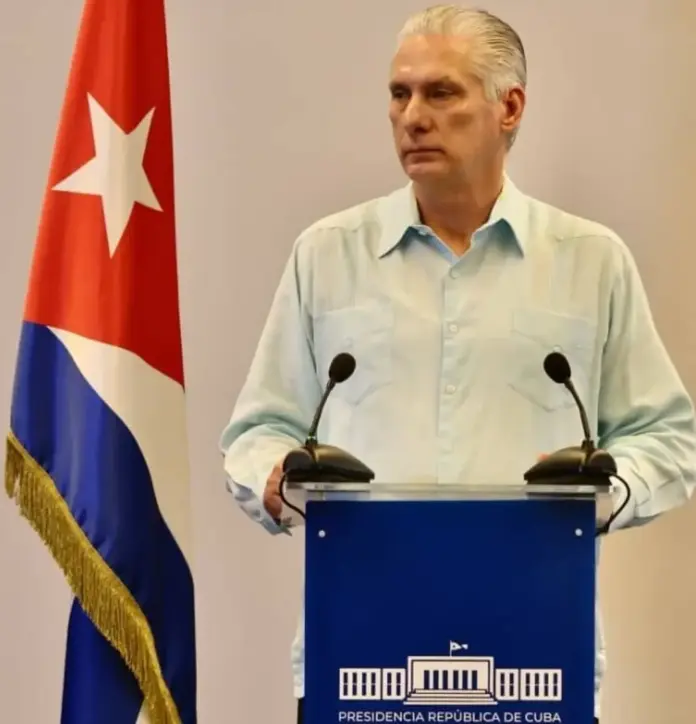 Cuba confirma negociaciones con EEUU para el fin del comunismo, Cuba, Miguel Mario Díaz-Canel Bermúdez (3) FOTOGRAFÍA. LA HABANA (CUBA), 13 DE MARZO DE 2026. Comparecencia del líder de la dictadura comunista Cuba, primer secretario del Comité Central del Partido Comunista de Cuba y Presidente de la República de Cuba, Miguel Mario Díaz-Canel Bermúdez; ante la prensa del régimen totalitario socialista, sobre la actualidad nacional e internacional, en el llamado "Palacio de la Revolución", este viernes 13 de marzo de 2026. Lasvocesdelpueblo (Ñ Pueblo)