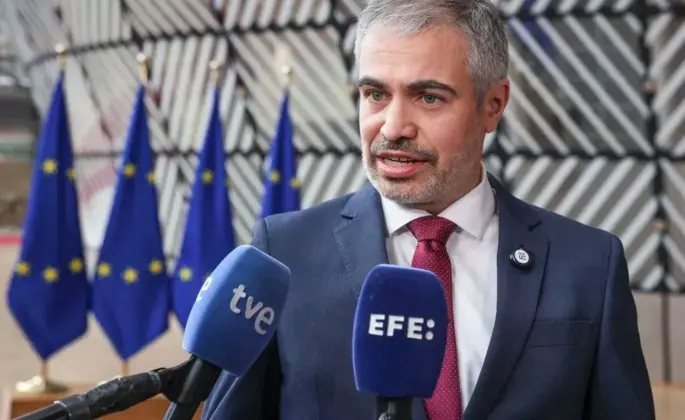 FOTOGRAFÍA. BRUSELAS (BÉLGICA), 17 DE MARZO DE 2026. El Gobierno no ve ningún problema en el Acuerdo Gibraltar. El secretario de Estado español para la Unión Europea, Fernando Mariano Sampedro Marcos (Fernando Sampedro), este martes en declaraciones a los medios de comunicación. Efe