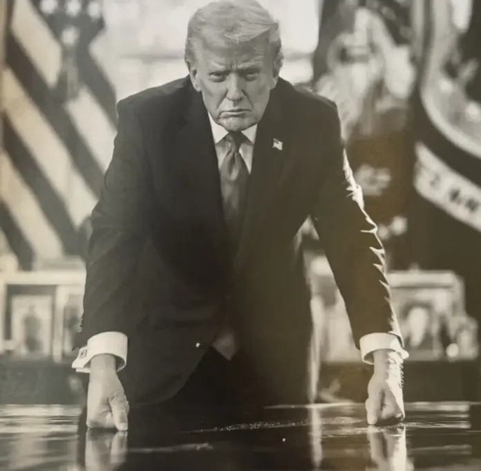 FOTOGRAFÍA. WASHINGTON (ESTADOS UNIDOS DE AMÉRICA, EEUU), 20 DE MARZO DE 2026. El objetivo de Furia Épica es erradicar la amenaza ayatolá. El presidente de Estados Unidos de América (EEUU), Donald John Trump, registrado este sábado, 21 de marzo de 2026, en el Despacho Oval de la Casa Blanca. Lasvocesdelpueblo (Ñ Pueblo)