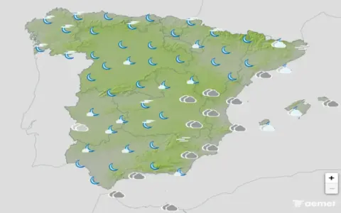 FOTOGRAFÍA. BARCELONA (CATALUÑA) ESPAÑA, 02 DE MARZO DE 2026. Tiempo más inestable en la mayor parte de España el lunes. Infograma de la Agencia Estatal de Meteorología (Aemet) sobre las previsiones meteorológicas para el lunes 2 de marzo de 2026 en toda España. Lasvocesdelpueblo (Ñ Pueblo)