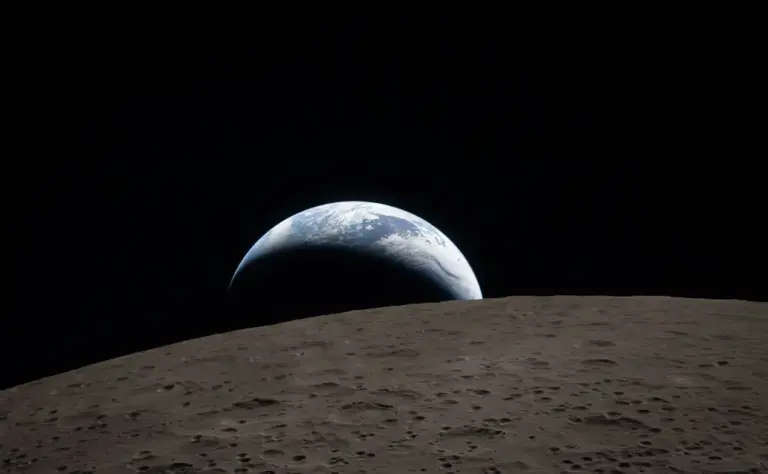 FOTOGRAFÍA. ESPACIO (MÁS ALLÁ DE LA ATMÓSFERA TERRESTRE), 06 DE ABRIL DE 2026. Artemis II captura la puesta de sol sobrevolando la Luna. La puesta de sol capturada a través de la ventana de la nave espacial Orion a las 18:41 EDT, 6 de abril de 2026, durante el sobrevuelo de la Luna por la tripulación de Artemis II. Nasa/Lasvocesdelpueblo (Ñ Pueblo)