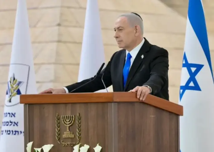 FOTOGRAFÍA. JERUSALÉN (ISRAEL), 20 DE ABRIL DE 2026. Bibi: Israel y EEUU cargan sobre sus hombros el peso de la civilización occidental. El pueblo de Israel celebra hoy el "Día de Conmemoración por los Soldados Caídos de Israel y las Víctimas del Terrorismo", antesala de la celebración del Día de la Independencia de Israel, según calendario hebreo, el 22 de abril y 14 de mayo, según calendario cristiano. El el primer ministro de Israel, "Bibi" Benjamín Netanyahu, ha presidido el acto central del Día del Recuerdo de los Caídos en las Guerras de Israel, previo al Día de la Independencia de Israel. Lasvocesdelpueblo (Ñ Pueblo)
