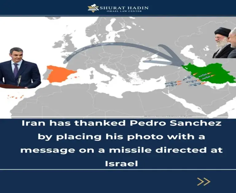 FOTOGRAFÍA. JERUSALÉN (ISRAEL), 15 DE ABRIL DE 2026. Los juristas de Shurat HaDin han presentado una demanda contra el líder de la Internacional Socialista y secretario general del Partido Socialista (PSOE) ante la Corte Penal Internacional (CPI), alegando que "el Gobierno de España facilitó la transferencia de componentes de doble uso a Irán por valor de 1,3 millones de euros" a los terroristas islamofascistas del Cuerpo de Guardia Revolucionaria Islámica de Irán (CGRI). Shurat HaDin/Lasvocesdelpueblo (Ñ Pueblo)