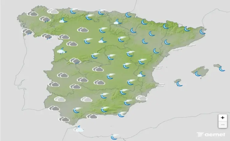FOTOGRAFÍA. BARCELONA (CATALUÑA) ESPAÑA, 07 DE ABRIL DE 2026. Vientos con lluvias y descenso de temperaturas el martes. Infograma de la Agencia Estatal de Meteorología (Aemet) sobre las previsiones meteorológicas para martes 07 de abril de 2026 en toda España. Lasvocesdelpueblo (Ñ Pueblo)