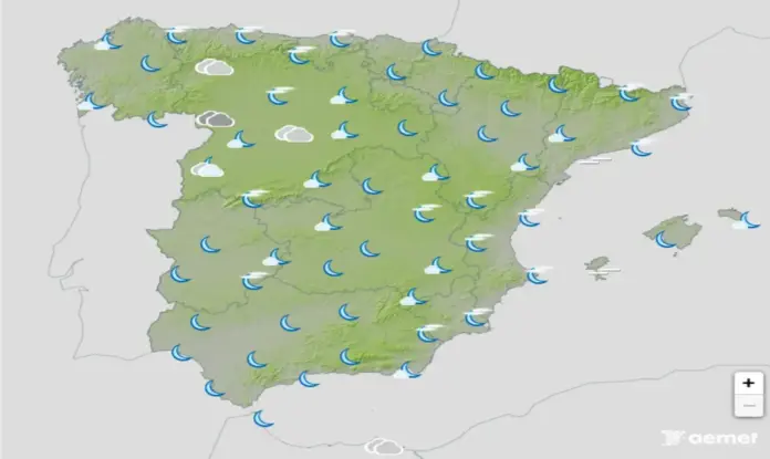 Jueves de calor con valores elevados en amplias zonas de España, mapa de España, España, jueves 28 de mayo de 2026 FOTOGRAFÍA. BARCELONA (CATALUÑA) ESPAÑA, 27 DE MAYO DE 2026. Jueves de calor con valores elevados en amplias zonas de España. Infograma de la Agencia Estatal de Meteorología (Aemet) sobre las previsiones meteorológicas para jueves 28 de mayo de 2026 en toda España. Lasvocesdelpueblo (Ñ Pueblo).