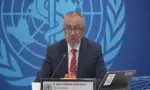 FOTOGRAFÍA. GINEBRA (SUIZA), 08 DE MAYO DE 2026. La Organización Mundial de la Salud (OMS) ofrece una rueda de prensa informativa sobre la crisis sanitaria del hantavirus -un "virus Andes", cuya mayor cepa andina se encuentra actualmente a bordo del crucero MV Hondius de procedencia inicial República de Argentina, luego Cabo Verde, desde donde tomó rumbo a Tenerife (España), a petición del director general de la OMS, Tedros Adhanom Ghebreyesus, al Gobierno de España del socialista Pedro Sánchez Pérez-Castejón; petición que Pedro Sánchez Pérez-Castejón aceptó, afirma Tedros Adhanom Ghebreyesus en declaraciones a los medios de comunicación. Lasvocesdelpueblo (Ñ Pueblo)