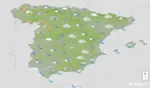 FOTOGRAFÍA. BARCELONA (CATALUÑA) ESPAÑA, 11 DE MAYO DE 2026. Precipitaciones en la mayor parte de España con viento moderado de componente sur. Infograma de la Agencia Estatal de Meteorología (Aemet) sobre las previsiones meteorológicas para lunes 11 de mayo de 2026 en toda España. Lasvocesdelpueblo (Ñ Pueblo). 