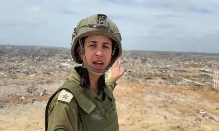 teniente coronel Ella Waweya, Israel, Beit Hanun, Franja de Gaza, Israel FOTOGRAFÍA. BEIT HANUN (FRANJA DE GAZA), 16 DE MAYO DE 2026. Tzáhal advierte desde Gaza de que no hay inmunidad para el terrorismo. La portavoz del Ejército de defensa de Israel, el Tzáhal, la teniente coronel Ella Waweya, en una declaración desde el interior de la Franja de Gaza, en Beit Hanun, una ciudad del norte de Gaza, tras una visita de inspección de campo con el comandante de la región sur del Tzáhal. Lasvocesdelpueblo (Ñ Pueblo)