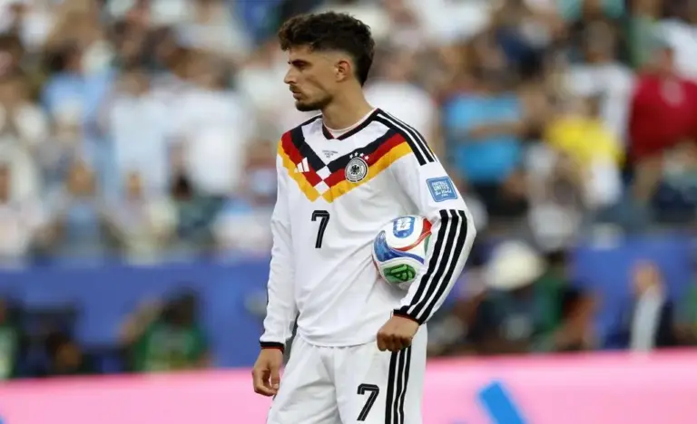 FOTOGRAFÍA. FOXBOROUGH (ESTADO DE MASSACHUSETTS) ESTADOS UNIDOS DE AMÉRICA, EEUU, 29 DE JUNIO DE 2026. Si quedas eliminado contra Paraguay es que algo va mal en nosotros. Kai Havertz, jugador de Alemania, tras la eliminación sufrida ante Paraguay. Efe