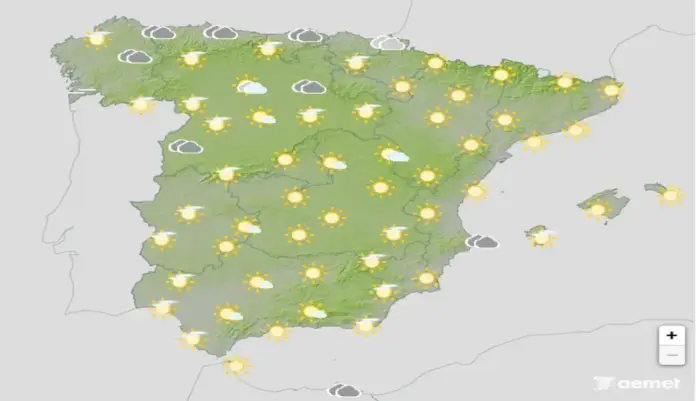 Altas temperaturas 37-39 grados y chubascos este sábado, Aemet, España, ola d ecalor, el tiempo España FOTOGRAFÍA. BARCELONA (CATALUÑA) ESPAÑA, 20 DE JUNIO DE 2026. Altas temperaturas 37-39 grados y chubascos este sábado. Infograma de la Agencia Estatal de Meteorología (Aemet) sobre las previsiones meteorológicas para sábado es 20 de junio de 2026 en toda España. Lasvocesdelpueblo (Ñ Pueblo).