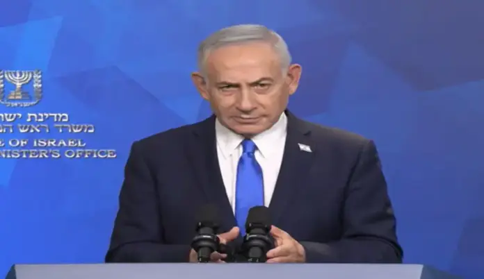 Benjamín Netanyahu, Netanyahu a Irán y Hezbolá No sucedió y ni sucederá, Israel FOTOGRAFÍA. JERUSALÉN (ISRAEL), 08 DE JUNIO DE 2026. Netanyahu a Irán y Hezbolá: No sucedió y ni sucederá. El primer ministro del Estado de Israel, "Bibi" Benjamin Netanyahu, registrado este lunes durante una declaración institucional. Lasvocesdelpueblo (Ñ Pueblo)