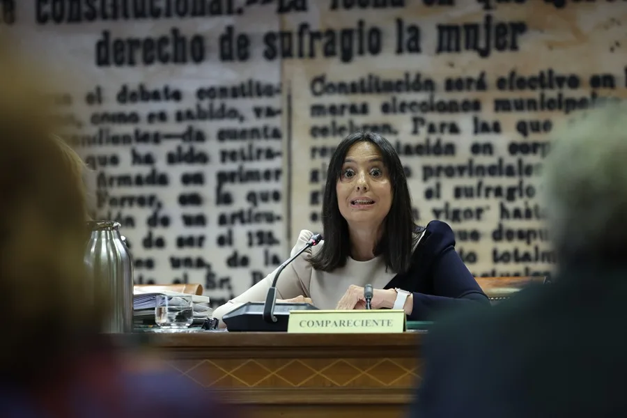 FOTOGRAFÍA. MADRID (ESPAÑA), 16 DE JUNIO DE 2026. González: No he participado jamás nunca en campaña contra la UCO. La directora general de la Guardia Civil y exsecretaria general del Partido Socialista (PSOE) en la Comunidad de Madrid, María de las Mercedes González Fernández (Mercedes González), este martes en el Senado dentro del Caso Leire. Efe