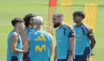 FOTOGRAFÍA. KENNESAW (UNITED STATES OF AMERICA, EEUU), 20 OF JUNE 2026. España, obligada a darle la vuelta a la situación. Spain national soccer players attend a training session in Kennesaw, Georgia, USA, 20 June 2026. Spain will face Saudi Arabia on 21 June in a FIFA World Cup 2026 group H match. (Mundial de Fútbol, Arabia Saudita, España). Efe