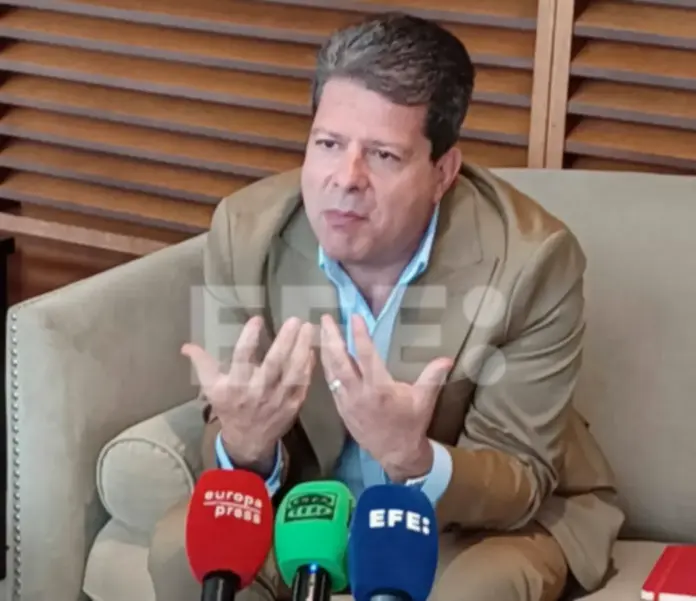 Gibraltar Franco nos convirtió en población enjaulada, Fabian Raymond Picardo (1) FOTOGRAFÍA. GIBRALTAR (ESPAÑA), 21 DE JUNIO DE 2026. Gibraltar: Franco nos convirtió en población enjaulada. El ministro principal de Gibraltar, Fabian Raymond Picardo, registrado durante una rueda de prensa este domingo. Efe