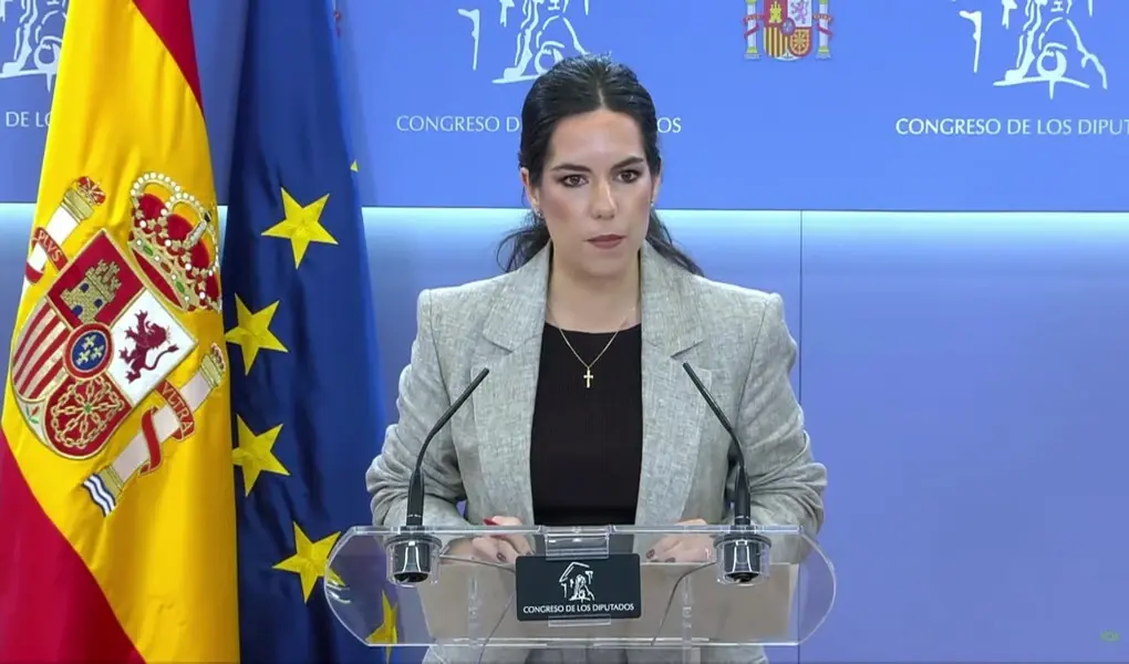 FOTOGRAFÍA. MADRID (ESPAÑA), 23 DE JUNIO DE 2026. Millán: El PSOE nos robaba en plena pandemia de COVID 19. La portavoz del Grupo Parlamentario de VOX en el Congreso de los Diputados, María José Rodríguez de Millán Parro (Pepa Millán), esta martes en rueda de prensa. Lasvocesdelpueblo (Ñ Pueblo)