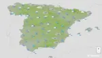 FOTOGRAFÍA. BARCELONA (CATALUÑA) ESPAÑA, 11 DE JUNIO DE 2026. Anticiclón en prácticamente toda España y vientos el jueves. Infograma de la Agencia Estatal de Meteorología (Aemet) sobre las previsiones meteorológicas para jueves 11 de junio de 2026 en toda España. Lasvocesdelpueblo (Ñ Pueblo). 