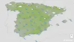 FOTOGRAFÍA. BARCELONA (CATALUÑA) ESPAÑA, 09 DE JUNIO DE 2026. Temperaturas máximas en descenso en la Península y vientos en Canarias el martes. Infograma de la Agencia Estatal de Meteorología (Aemet) sobre las previsiones meteorológicas para martes 9 de junio de 2026 en toda España. Lasvocesdelpueblo (Ñ Pueblo). 