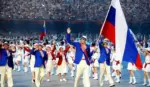 FOTOGRAFÍA. RÍO DE JANEIRO (BRASIL), 17 DE JUNIO DE 2016. COI normalizará la participación de Rusia en los JJOO Los Ángeles 2028. El dopaje deja a Rusia sin atletas en Río 2016. Los atletas y ex atletas rusos durante una ceremonia de apertura de los juegos olímpicos, en unas imágenes de rtve. Lasvocesdelpueblo (Ñ Pueblo).