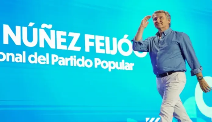 FOTOGRAFÍA. VALLADOLID (CASTILLA Y LEÓN) ESPAÑA, 11 DE JULIO DE 2026. Feijóo: No os prometo un país subsidiado. El presidente del Partido Popular (PP), Alberto Núñez Feijóo, durante la clausura el XVI Congreso de Nuevas Generaciones del PP (NNGG), en Valladolid (Castilla y León) España. Efe