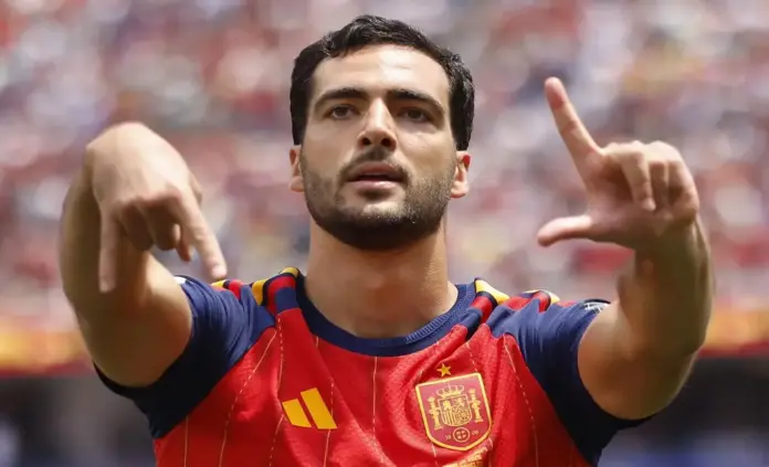 Merino: Otra vez un gol en el 90 que me cae dentro del área, España-Bélgica (2) FOTOGRAFÍA. INGLEWOOD (ESTADO DE CALIFORNIA) ESTADOS UNIDOS DE AMÉRICA, EEUU, 10 DE JULIO DE 2026. Merino: Otra vez un gol en el 90 que me cae dentro del área. El jugador español Mikel Merino Zazón celebra tras marcar el gol de la victoria (2-1) durante el partido de cuartos de final del Mundial de la FIFA 2026 entre España y Bélgica, en Inglewood (Estado de California) Estados Unidos de América, EEUU. Efe