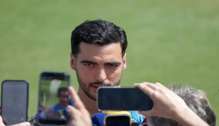 Merino: Será muy importante estar finos ante Portugal, España-Portugal FOTOGRAFÍA. DALLAS (ESTADOS UNIDOS DE AMÉRICA, EEUU), 05 DE JULIO DE 2026. Merino: Será muy importante estar finos ante Portugal. El jugador de la selección de España Mikel Merino Zazón, durante el entrenamiento de la selección de España este domingo en el Estadio Cotton Bowl de Dallas (Estados Unidos de América, EEUU). Efe