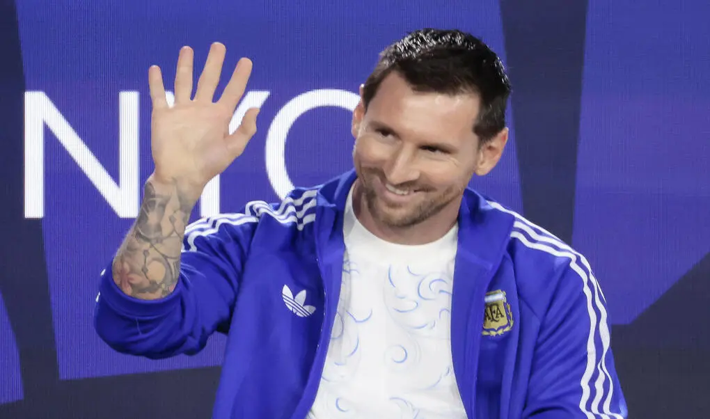 FOTOGRAFÍA. NUEVA YORK (ESTADOS UNIDOS DE AMÉRICA, EEUU), 17 DE JULIO DE 2026. Messi: Intentaremos evitar que sea esta vez la victoria de España. Lionel Andrés Messi Cuccittini (Leo Messi) aseguró este viernes, a dos días de la final del Mundial de Argentina contra España, que es «una locura» la foto que le hicieron hace años con un Lamine Yamal Nasraoui Ebana (Lamine Yamal) bebé, y ahora su rival en el partido que entregará la Copa del Mundo 2026.