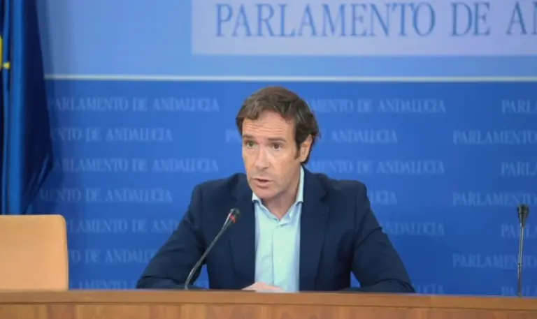 FOTOGRAFÍA. SEVILLA (ANDALUCÍA) ESPAÑA, 22 DE JULIO DE 2026. VOX destaca su plan para el retorno de sanitarios a Andalucía. El nuevo portavoz del Grupo Parlamentario de VOX en el Parlamento de Andalucía, Javier Cortés Lucena, ofrece su primera rueda de prensa sobre la actualidad política andaluza. Lasvocesdelpueblo (Ñ Pueblo)