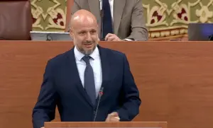 FOTOGRAFÍA. SEVILLA (ANDALUCÍA) ESPAÑA, 23 DE JULIO DE 2026. El portavoz adjunto del Grupo Parlamentario de VOX en el Parlamento de Andalucía y  exsecretario general del sindicato Solidaridad, Rodrigo Alonso Fernández, interviene en la comparecencia del consejero de Presidencia, Sanidad y Emergencias sobre la actuación del Gobierno de Andalucía en el incendio que afectó a la provincia de Almería este jueves. Lasvocesdelpueblo (Ñ Pueblo)