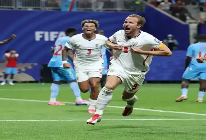 Inglaterra, RDC FOTOGRAFÍA. ATLANTA (ESTADO DE GEORGIA) ESTADOS UNIDOS DE AMÉRICA EEUU, 01 DE JULIO DE 2026. Inglaterra se mete con vida en el Mundial ante República Democrática del Congo 2-1. Inglaterra vs República Democrática de Congo, Partido correspondiente a los dieciseisavos de final del Mundial de 2026, disputado en el Mercedes-Benz Stadium ante 68.239 espectadores, con el estadio lleno. Efe