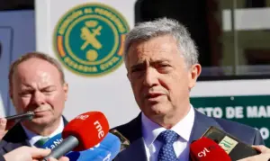 FOTOGRAFÍA. MADRID (ESPAÑA), AÑO 2024. Imputado el exdirector de la Guardia Civil ante actuación coordinada en favor del PSOE y Gobierno de Pedro Sánchez Pérez-Castejón. El exdirector de la Guardia Civil, Leonardo Marcos, en una comparecencia pública. Efe