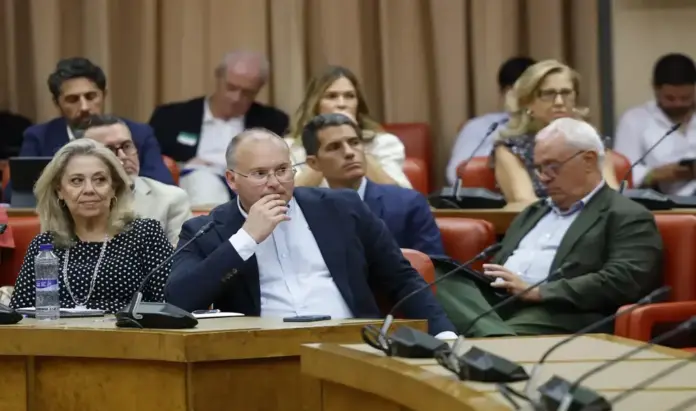 La familia de Pedro Sánchez Pérez-Castejón debe renunciar a delinquir FOTOGRAFÍA. MADRID (ESPAÑA), 29 DE JULIO DE 2026. PP: La familia de Pedro Sánchez debe renunciar a delinquir. El secretario general del Partido Popular (PP), Miguel Ángel Tellado Filgueira (Miguel Tellado), (c). Efe