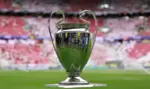 FOTOGRAFÍA. BUDAPEST (HUNGRÍA), 30 DE MAYO DE 2026. Detalle de una imagen en la que puede verse el trofeo de la Liga de Campeones en el estadio de Budapest (Hungría), donde se disputa la edición de 2026 este sábado 30 de mayo de 2026. Efe