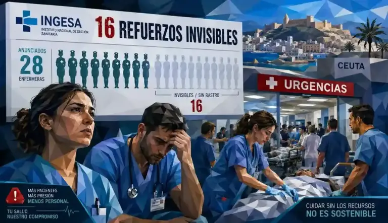 FOTOGRAFÍA. CEUTA (ESPAÑA), 28 DE AGOSTO DE 2026. El Colegio Oficial de Enfermería de Ceuta ha reclamado explicaciones públicas al INGESA sobre el destino de parte del personal sanitario de refuerzo anunciado por el Ministerio de Sanidad para hacer frente a la actual presión asistencial en la ciudad. Lasvocesdelpueblo (Ñ Pueblo)
