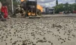 FOTOGRAFÍA. JÁRKOV (UCRANIA), 05 DE AGOSTO DE 2026. En estado crítico el fabricante de drones rusos Vladímir Tkachuk tras ataque de Ucrania. Detalle de una imagen del lugar donde impactó un dron FPV ruso en Járkov, Ucrania. Efe