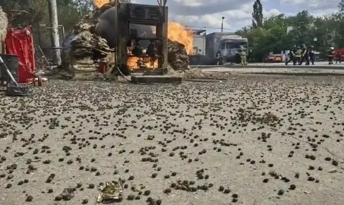 DRON-FPV FOTOGRAFÍA. JÁRKOV (UCRANIA), 05 DE AGOSTO DE 2026. En estado crítico el fabricante de drones rusos Vladímir Tkachuk tras ataque de Ucrania. Detalle de una imagen del lugar donde impactó un dron FPV ruso en Járkov, Ucrania. Efe