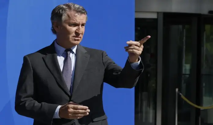 Feijóo en Ceuta La integridad territorial de España no se negocia, se defiende FOTOGRAFÍA. CEUTA (ESPAÑA), 01 DE AGOSTO DE 2026. Feijóo en Ceuta: La integridad territorial de España no se negocia, se defiende. El presidente del Partido Popular (PP), Alberto Núñez Feijóo, este sábado, 1 de agosto, durante una rueda de prensa celebrada en la Ciudad Autónoma de Ceuta, España. Efe